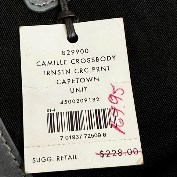 Cole Haan Gray Crocodile Print Camille Crossbody Bag Silver Chain Hardware Mini - Picture 16 of 16